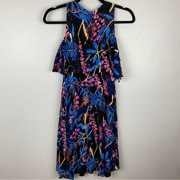 Anthropologie Maeve Elia Cold Shoulder Floral Knee High Dress Size 00 - Picture 12 of 13